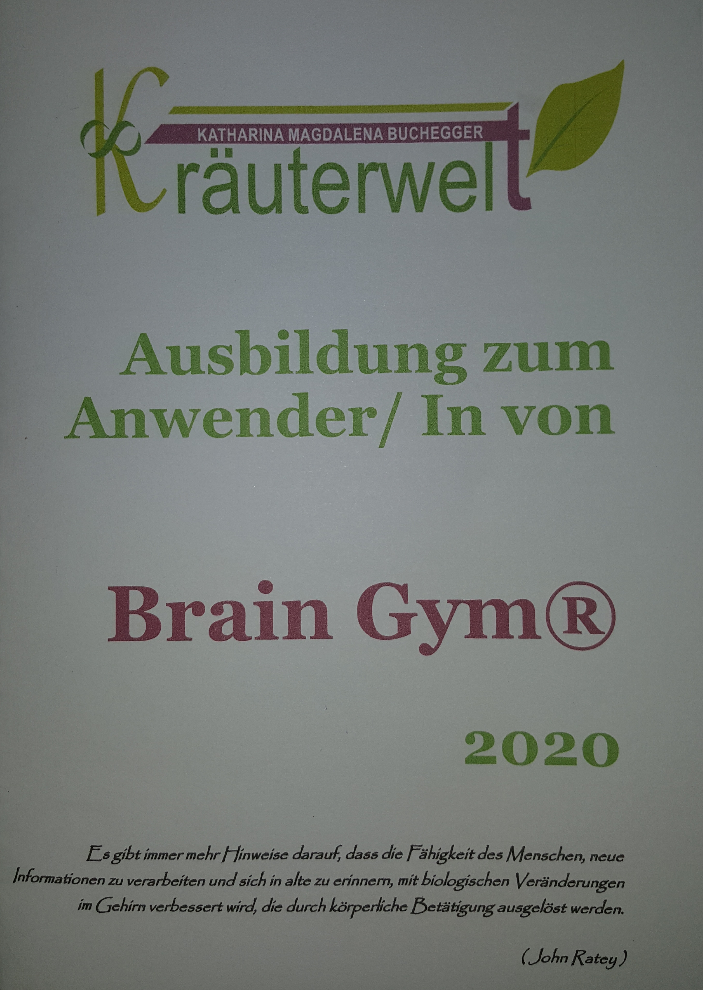 Folder A5 brain gym® 2020